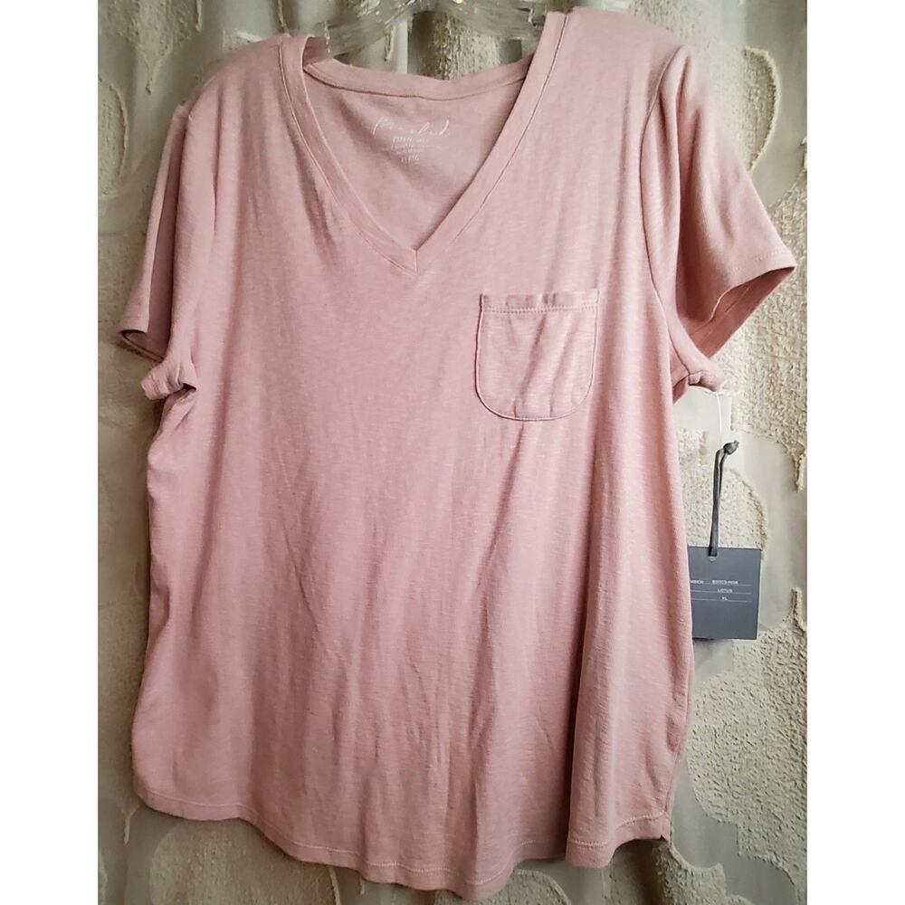 #555 Brand New With Tags Women's Pink Marled Essentials Tank With Pocket Size XL